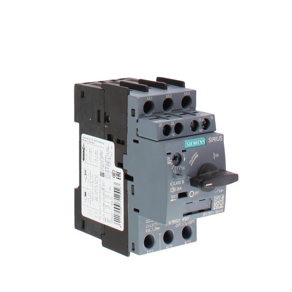 Siemens 3rv20111ba10 circuit breaker s00 1.4...2a